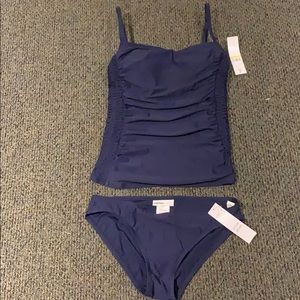DKNY swim sz Medium ink color tankini NWT 2 piece